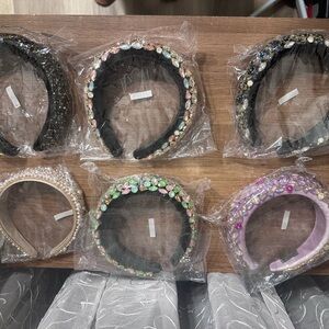 One size each bedazzled head band multi color Monswai
